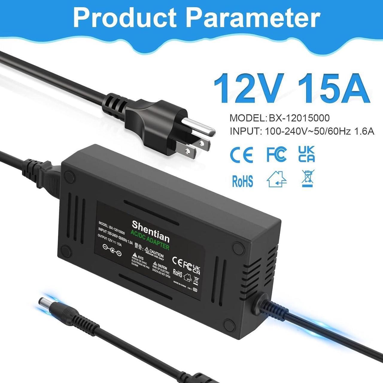 Alt view image 5 of 7 - 100-240V Main to 12V Charger Socket,AC/DC Converter,Power Adapter (12V/15A)