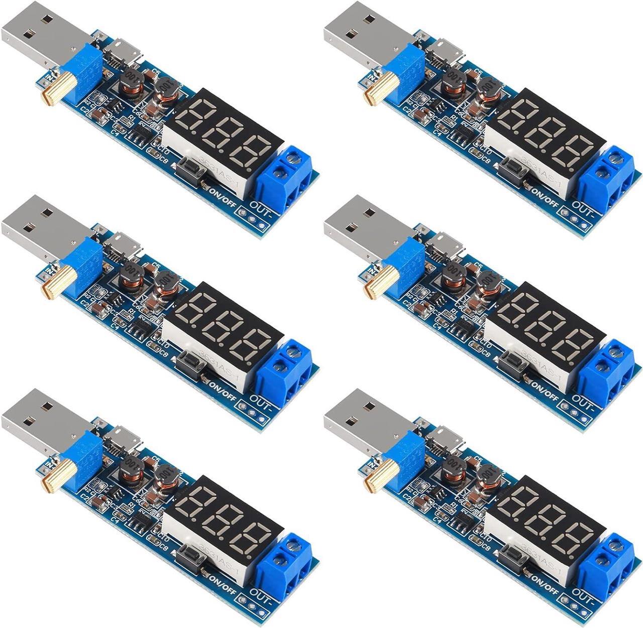 Main image of 6pcs USB Buck Boost Converter 3.5V-12V to 1.2V-24V DC-DC Step Up Step Down Power Supply Module Voltage Regulator 5V to 3.3V 9V 12V 18V 24V