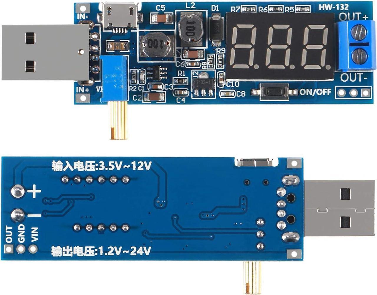 Alt view image 2 of 6 - 6pcs USB Buck Boost Converter 3.5V-12V to 1.2V-24V DC-DC Step Up Step Down Power Supply Module Voltage Regulator 5V to 3.3V 9V 12V 18V 24V