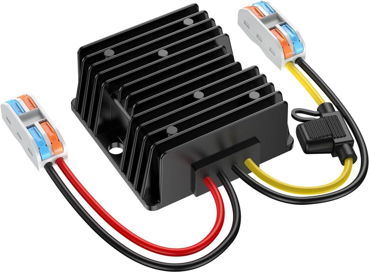 Main image of 24VDC to 12VDC Converter 15A 180W, 18V to 12V Converter with Fuse Waterproof and Wire Terminal Block, Converter 24V to 12V for Cart LED Light Truck Vehicle Boat Solar System (Accept DC 15-40V Inputs)