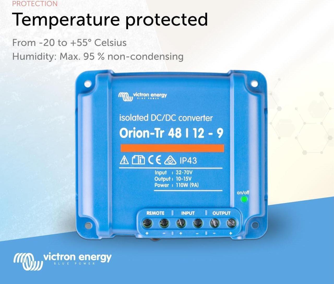 Alt view image 4 of 5 - Victron Energy Orion-Tr IP43 48/12-Volt 9 amp 110-Watt Isolated DC-DC Converter
