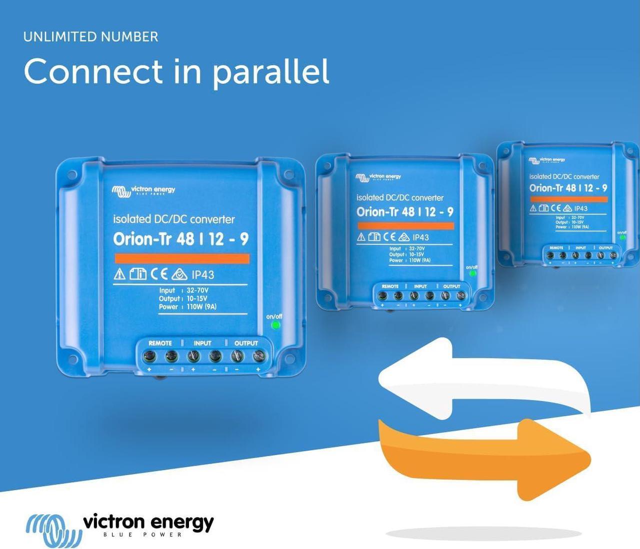 Alt view image 5 of 5 - Victron Energy Orion-Tr IP43 48/12-Volt 9 amp 110-Watt Isolated DC-DC Converter
