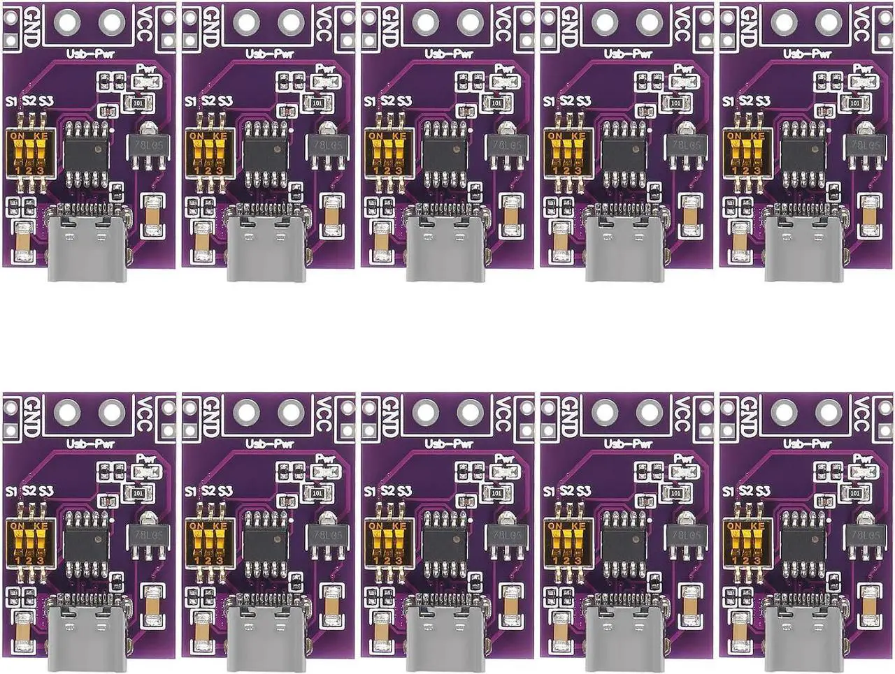 Main image of DWEII 10-Pack Type-C QC AFC PD2.0 PD3.0 to DC Spoof Scam Fast Charge Trigger Polling Detector USB-PD Notebook Power Supply Change Board Module