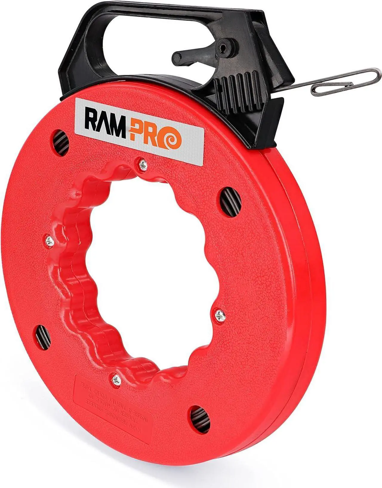 Main image of Fish tape Wire Puller 50ft - Easy to use Cable Puller Tool with Double Loop Tip - Flexible Wire Fishing Tools for Walls and Electrical Conduit - 1/8 Steel Fish Tape Durable Housing - RamPro