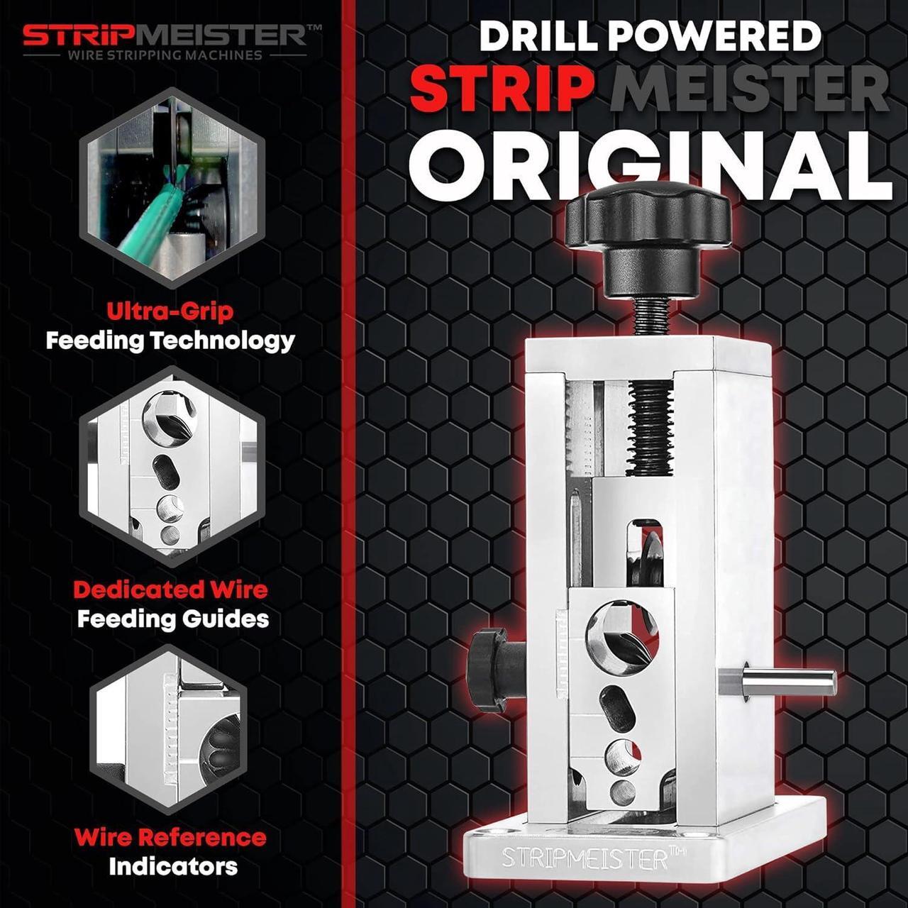 Alt view image 3 of 5 - StripMeister Original Drill-Powered Wire Stripper Machine - Manual Wire Stripping Made Easy, Copper Wire Stripper, Drill Wire Stripper, Electric Wire Stripping & Stripping Tool Drill Attachment