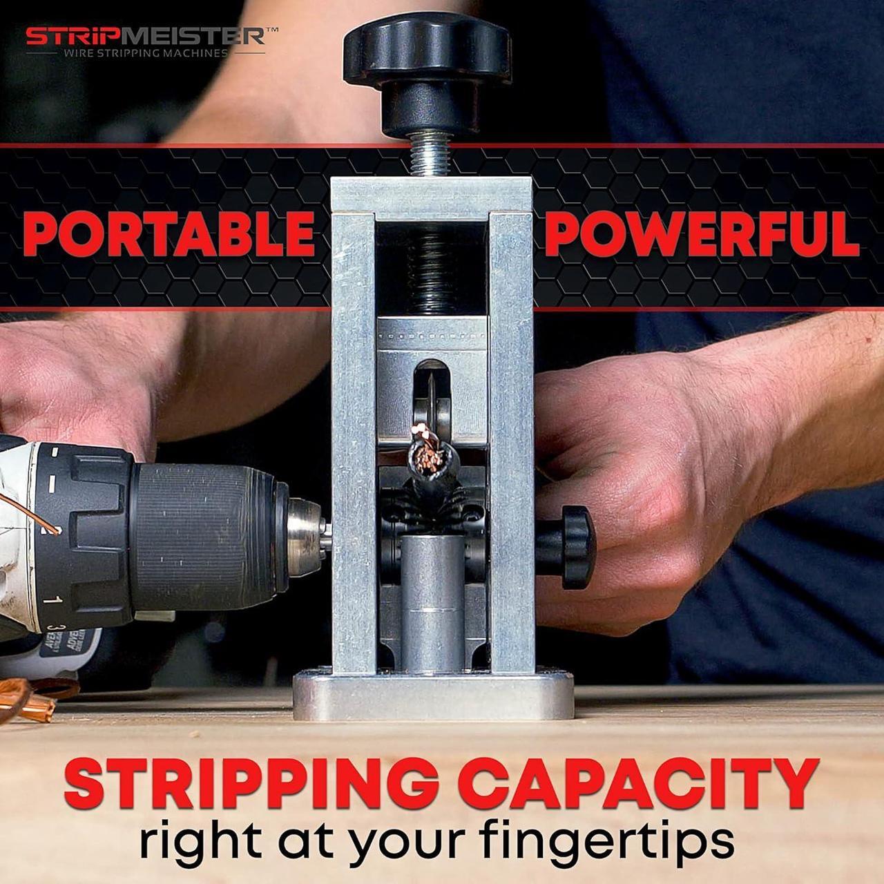Alt view image 4 of 5 - StripMeister Original Drill-Powered Wire Stripper Machine - Manual Wire Stripping Made Easy, Copper Wire Stripper, Drill Wire Stripper, Electric Wire Stripping & Stripping Tool Drill Attachment