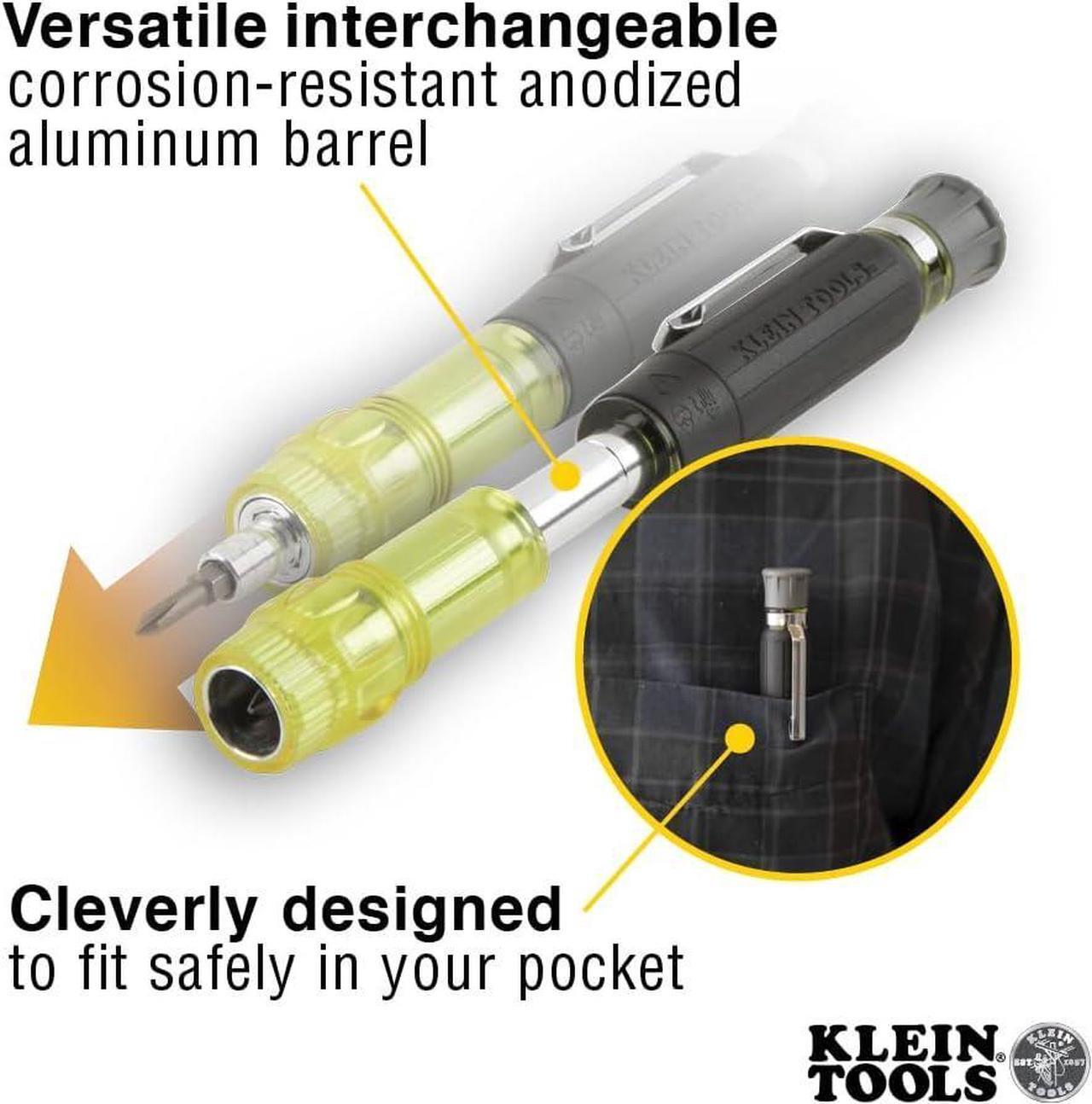 Alt view image 3 of 7 - Klein Tools 32614 Multi-bit Precision Screwdriver Set, 4-in-1 Electronics Pocket Screwdriver, Professional Phillips and Slotted Bits, EDC