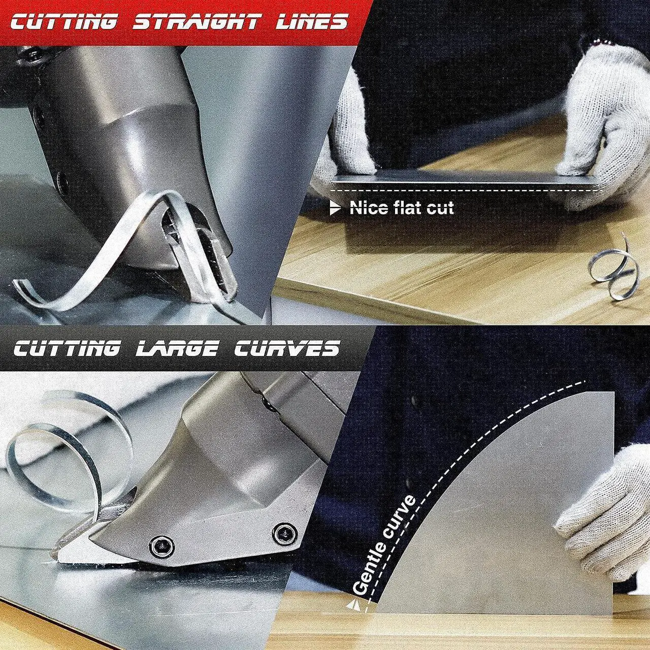 Alt view image 4 of 7 - SHALL Electric Metal Cutting Shear, 4.0-Amp Corded Sheet Metal Cutter, Variable Speed with 360 Degree Swivel Head, Continuous Cutting, Clean Cut for 14GA Sheet Metal & 16GA Stainless Steel, 2500 SPM