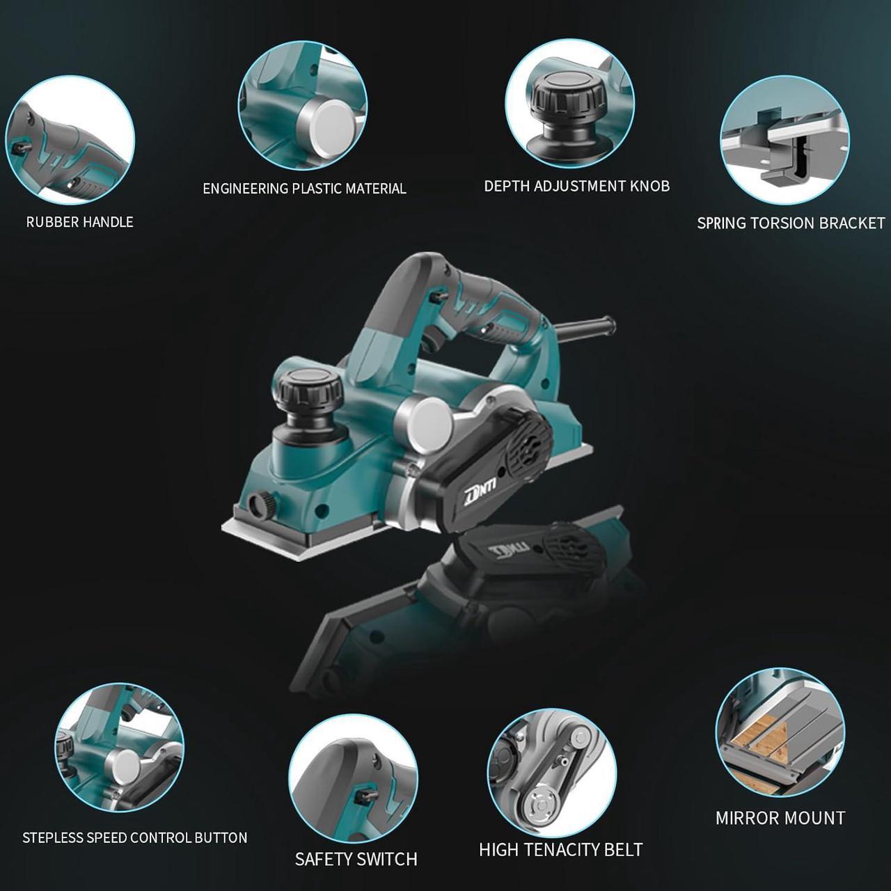 Alt view image 4 of 7 - DNTI 6.6amp Corded Electric Handheld Planers 17000rpm Hand Planer Power Woodworking Tool Power Handheld Planer for Wood Chamfer DIY model 58218