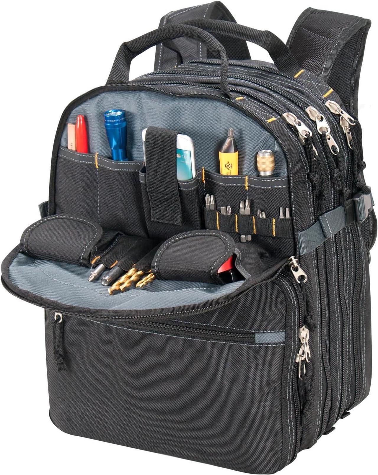 Alt view image 4 of 7 - Custom Leathercraft1132 75-Pocket Tool Backpack