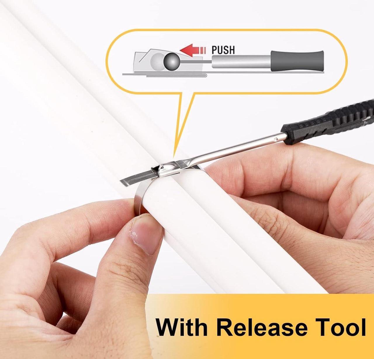 Alt view image 4 of 7 - OFFO Metal Zip Ties Cutter for Stainless Steel Tie Wrap,Tensioning Installation Cutting Tool for Self-Locking Stainless Zip Ties with Free Zip Tie Release Tool
