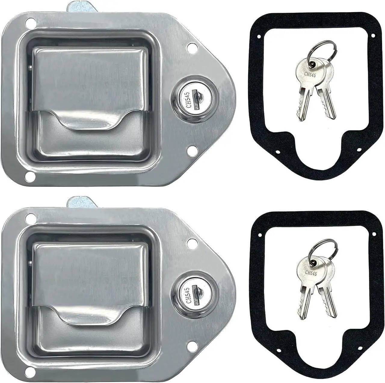 Main image of Toolbox RV Handle Latch Stainless Steel Tool Box Latch Paddle Lock for Trailer Door RV Camper Truck Bed Toolboxes - 3/8'' x 3-1/4''