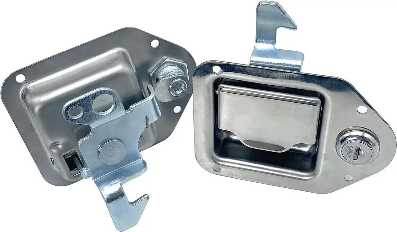 Alt view image 6 of 6 - Toolbox RV Handle Latch Stainless Steel Tool Box Latch Paddle Lock for Trailer Door RV Camper Truck Bed Toolboxes - 3/8'' x 3-1/4''