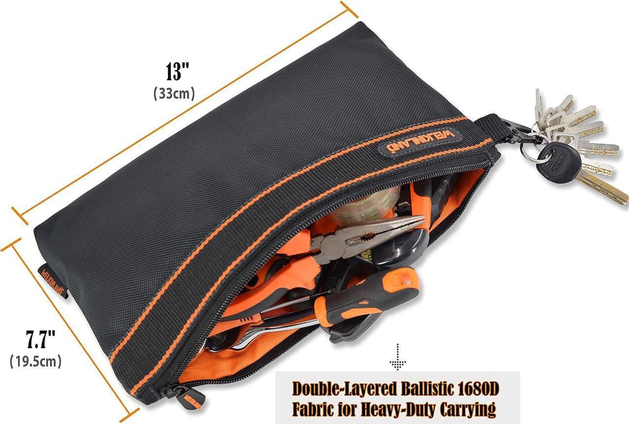 Alt view image 2 of 7 - 4-Packs Small Tool Pouch, Heavy-Duty Tool Pouch, Electrician Tool Pouch, Tool Pouches w/Clip, Electricians Tool Pouch, Tool Pouch Bag, Small Tool Bag, Tool Bag Small, Zippered Tool Bags and Pouches
