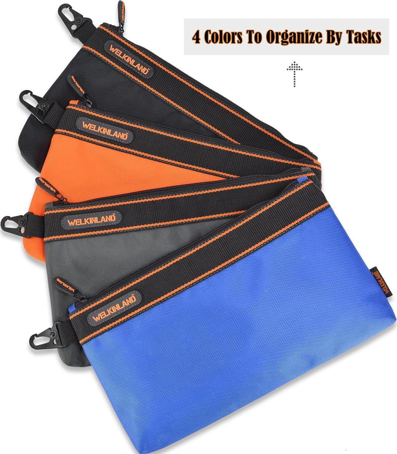 Alt view image 3 of 7 - 4-Packs Small Tool Pouch, Heavy-Duty Tool Pouch, Electrician Tool Pouch, Tool Pouches w/Clip, Electricians Tool Pouch, Tool Pouch Bag, Small Tool Bag, Tool Bag Small, Zippered Tool Bags and Pouches