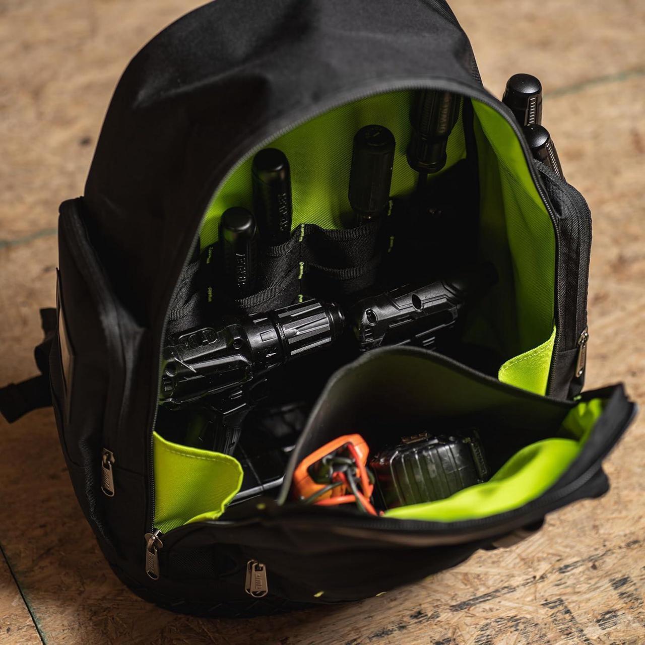 Alt view image 5 of 7 - AWP Extreme Tool Backpack, Heavy-Duty Tool Bag with Padded Shoulder, Back, and Waist Straps, Water-Resistant Construction Black
