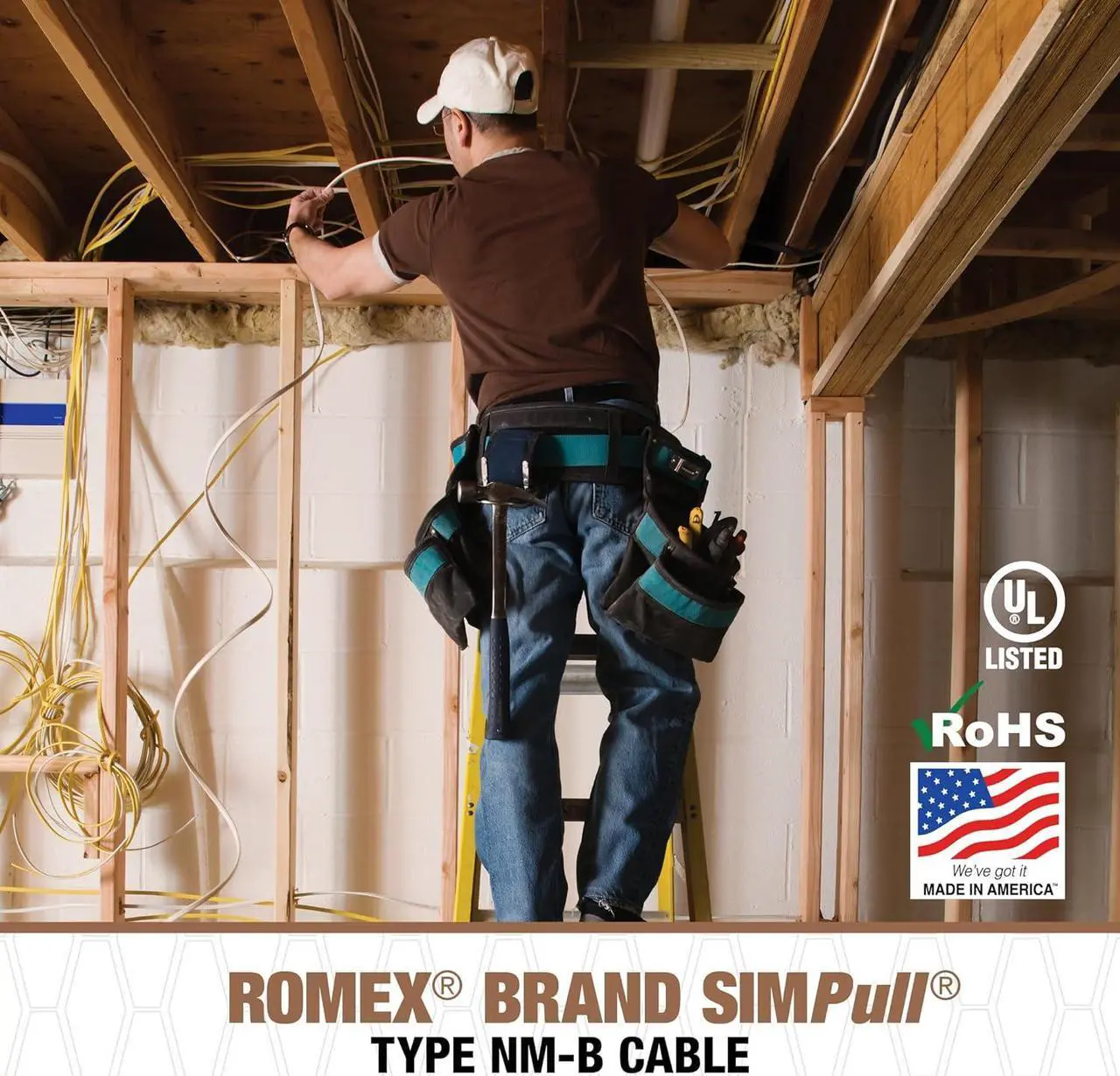 Alt view image 6 of 7 - Southwire Romex Brand Simpull Solid Indoor 14/2 W/G NMB Cable 25ft coil - SW# 28827421
