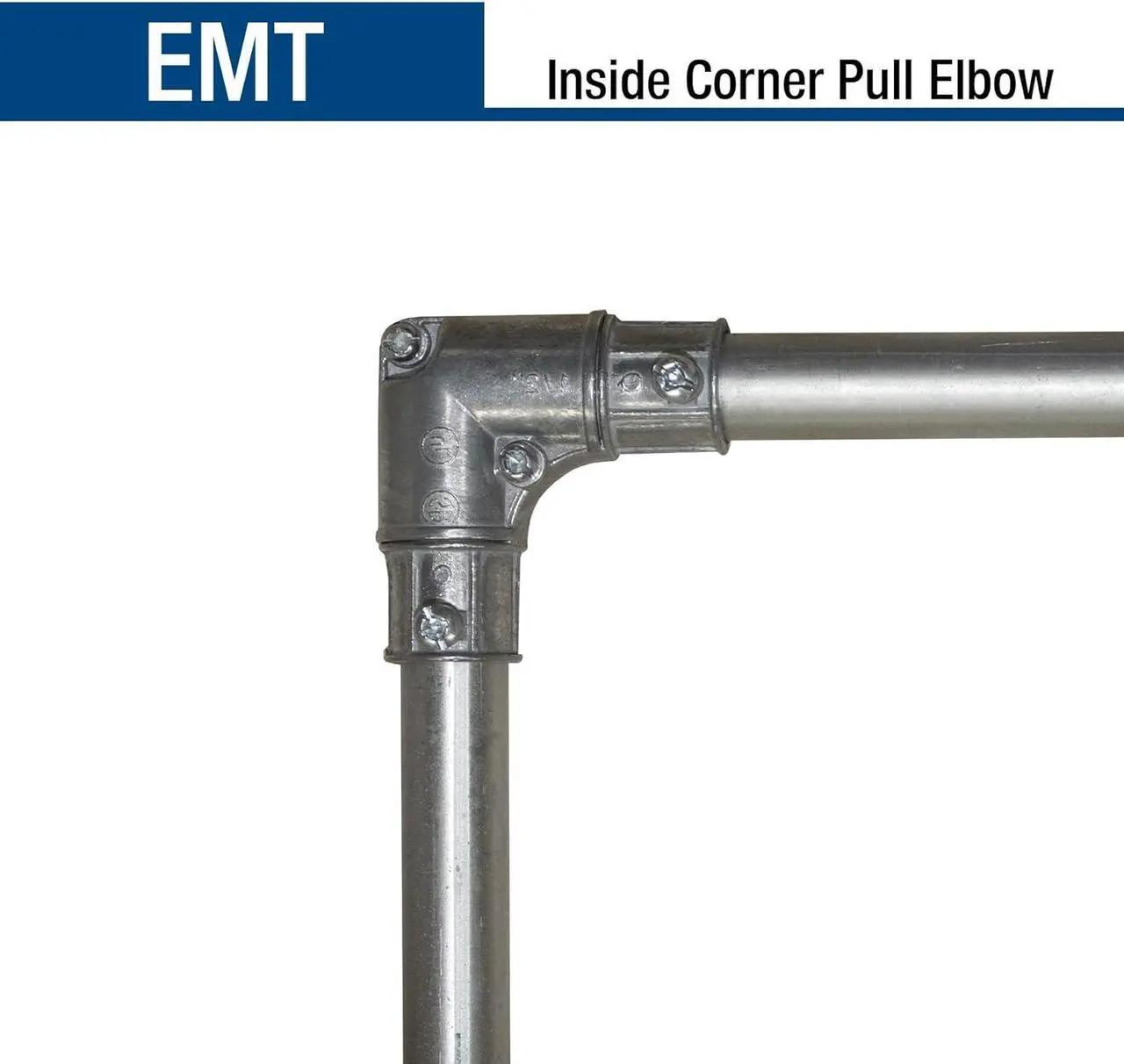 Alt view image 3 of 4 - Sigma Engineered Solutions ProConnex 44592 EMT Inside Corner Pull Elbow 3/4-Inch Conduit Fitting, 2-Pack, Silver, 2