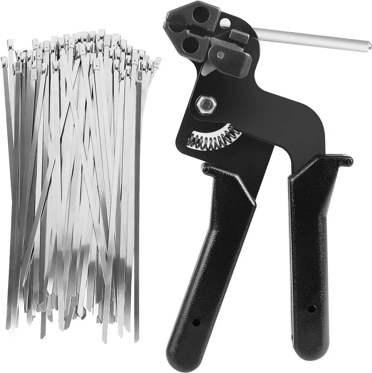 Main image of Stainless Steel Cable Tie Gun With 100PCS Stainless Steel Cable Ties Cable Tie Tool for Metal Cable Zip Ties Tensioning Cutter Metal Zip Tie Tool Kit Self-Locking Zip Ties Kit