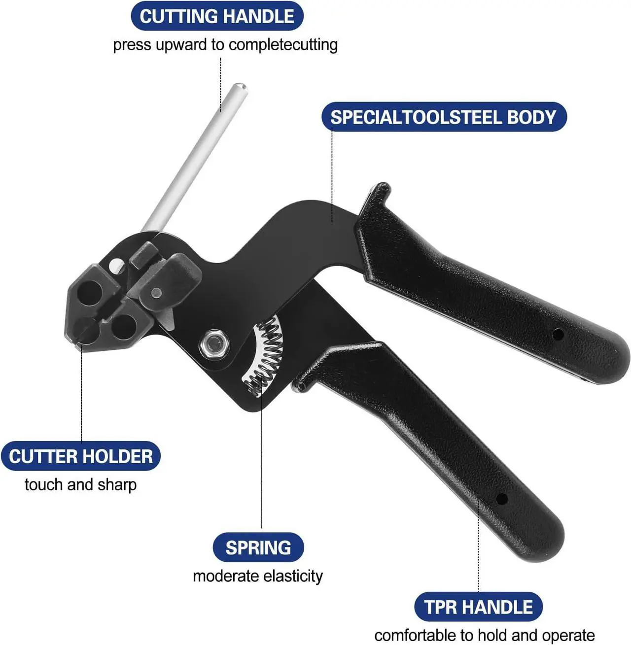Alt view image 2 of 7 - Stainless Steel Cable Tie Gun With 100PCS Stainless Steel Cable Ties Cable Tie Tool for Metal Cable Zip Ties Tensioning Cutter Metal Zip Tie Tool Kit Self-Locking Zip Ties Kit