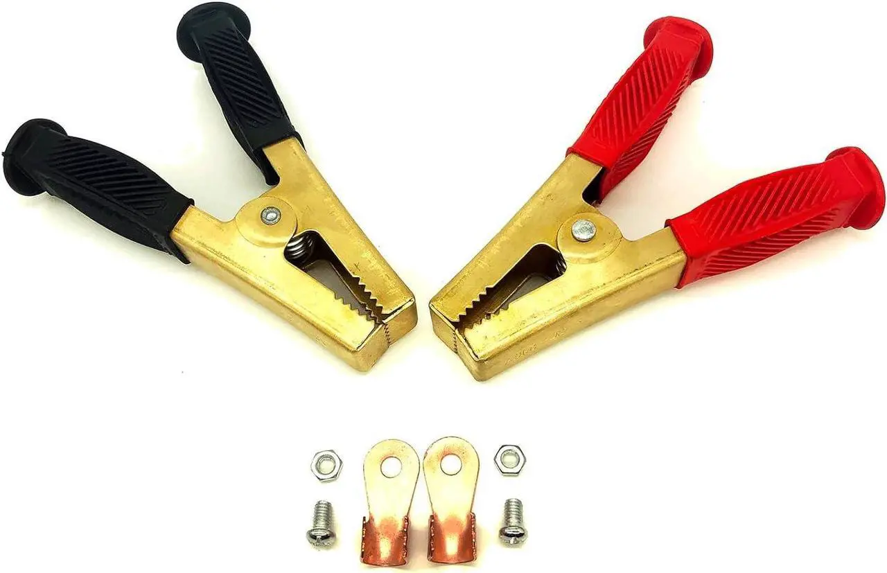 Alt view image 6 of 7 - Jumper Cable Battery Clamps Crocodile Clamp Pure Copper 100A/800A/1500A Car Battery Charger Clamps Power Replacement Battery Alligator Clips Jumper Cables Clamp Welding machine clamp (large 500-1500A)