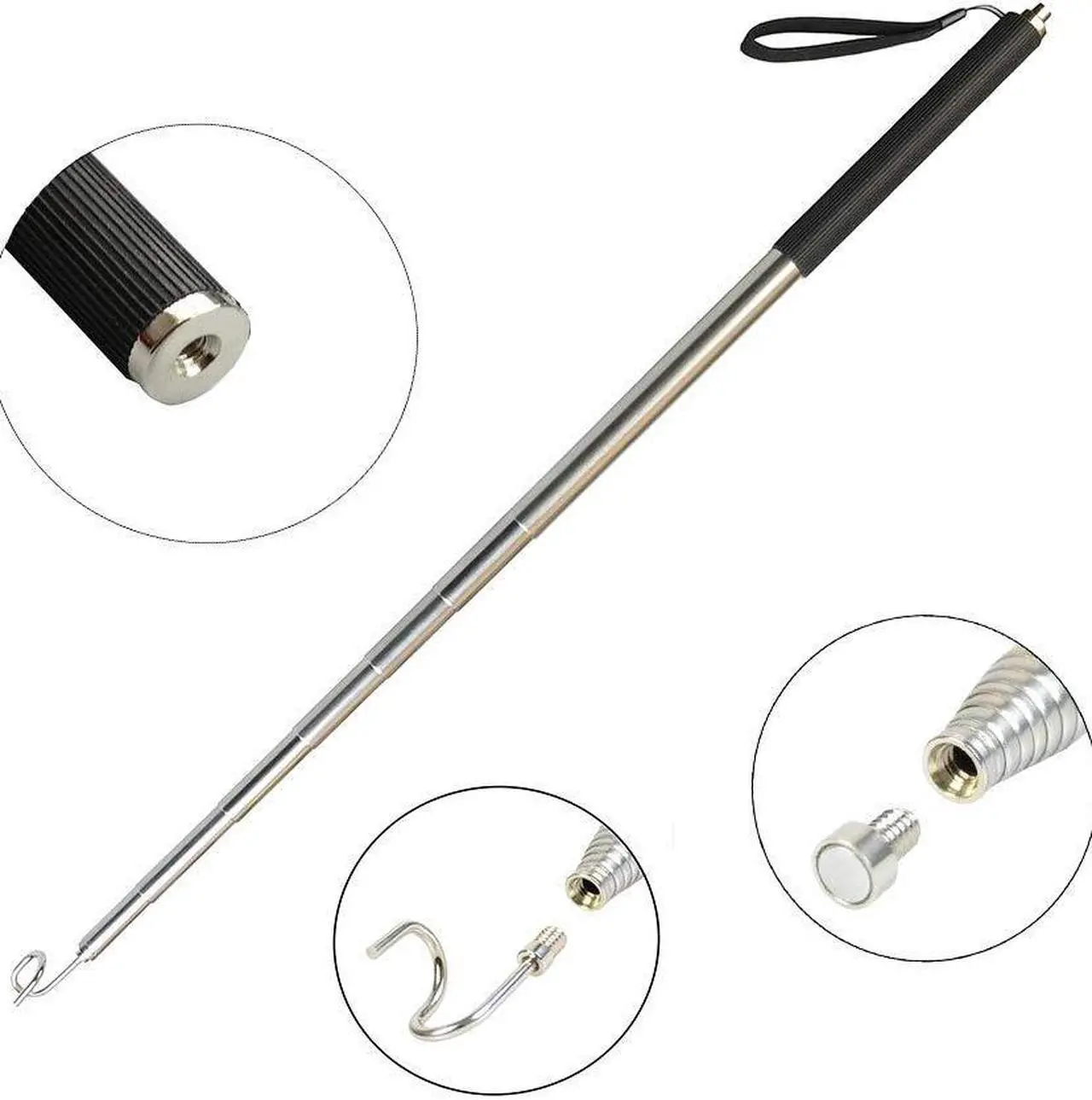 Alt view image 2 of 7 - Pickup Grabber Telescopic Magnetic Pickup Tool with Hook Magnetic Pick-Up Pole Wire Fish Stick Pocket Magnetic Pickup extendable Magnet Pickup Tool