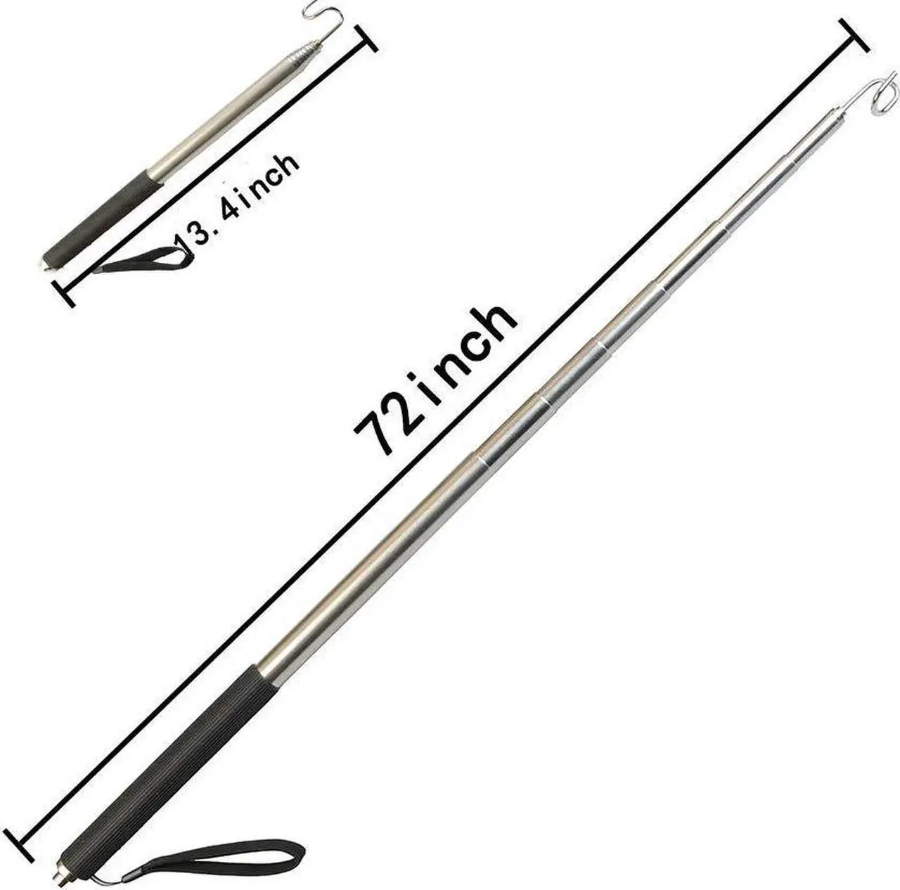 Alt view image 3 of 7 - Pickup Grabber Telescopic Magnetic Pickup Tool with Hook Magnetic Pick-Up Pole Wire Fish Stick Pocket Magnetic Pickup extendable Magnet Pickup Tool