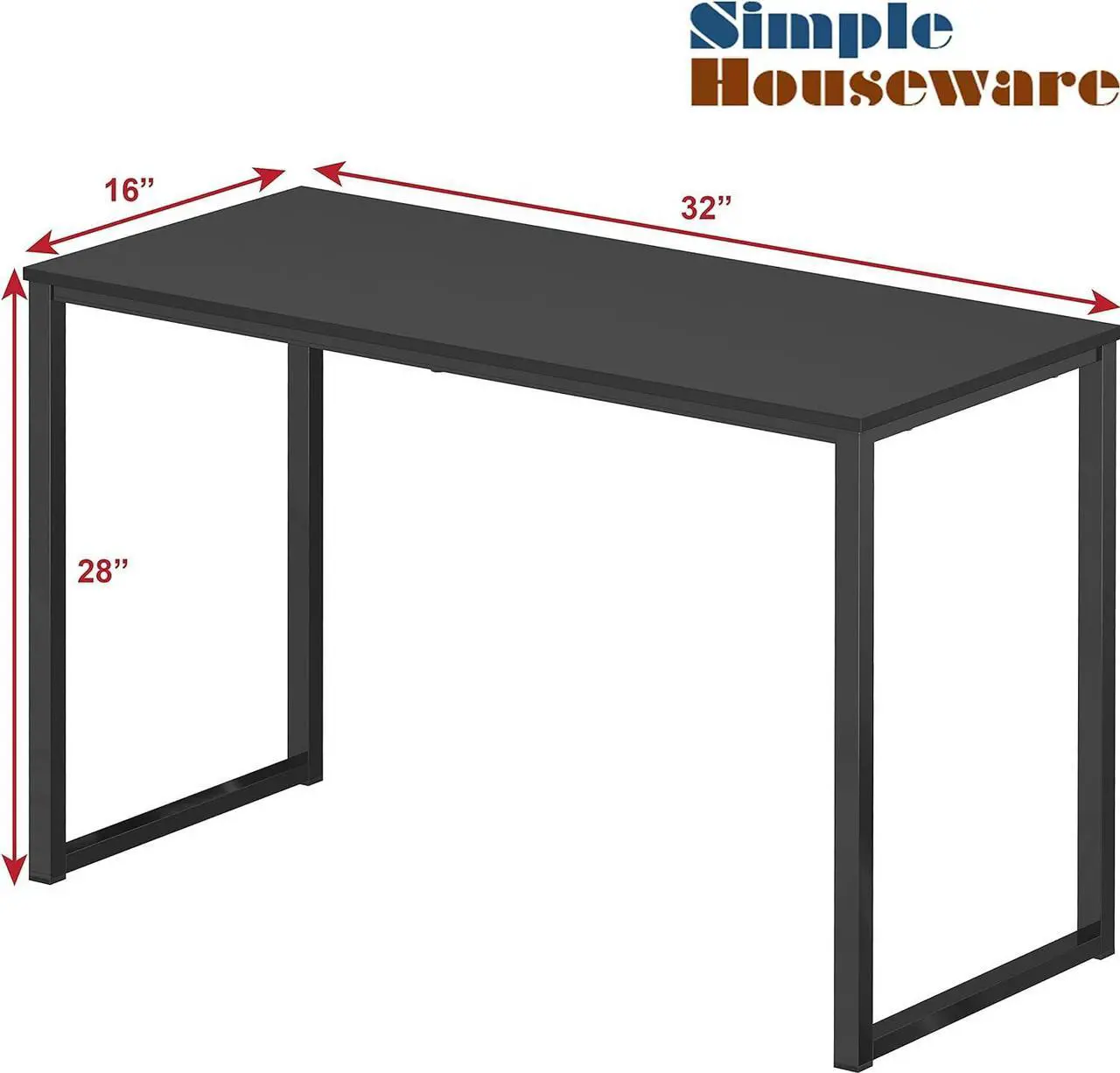 Alt view image 3 of 7 - SHW Home Office 32-Inch Computer Desk, Black