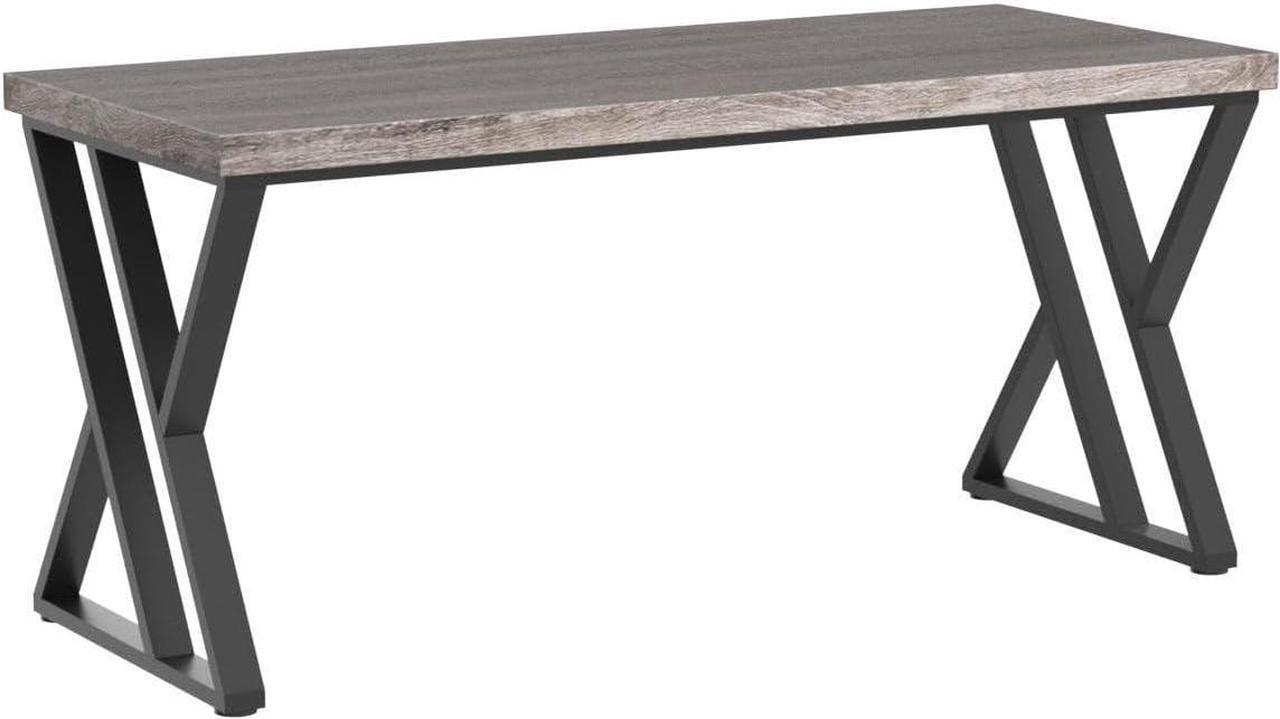 Alt view image 4 of 7 - Tribesigns Writing Computer Desk, 55 inch Heavy Duty Study Desk with Z-Shaped Metal Leg, Modern Simple Home Office Computer Desk, Grey