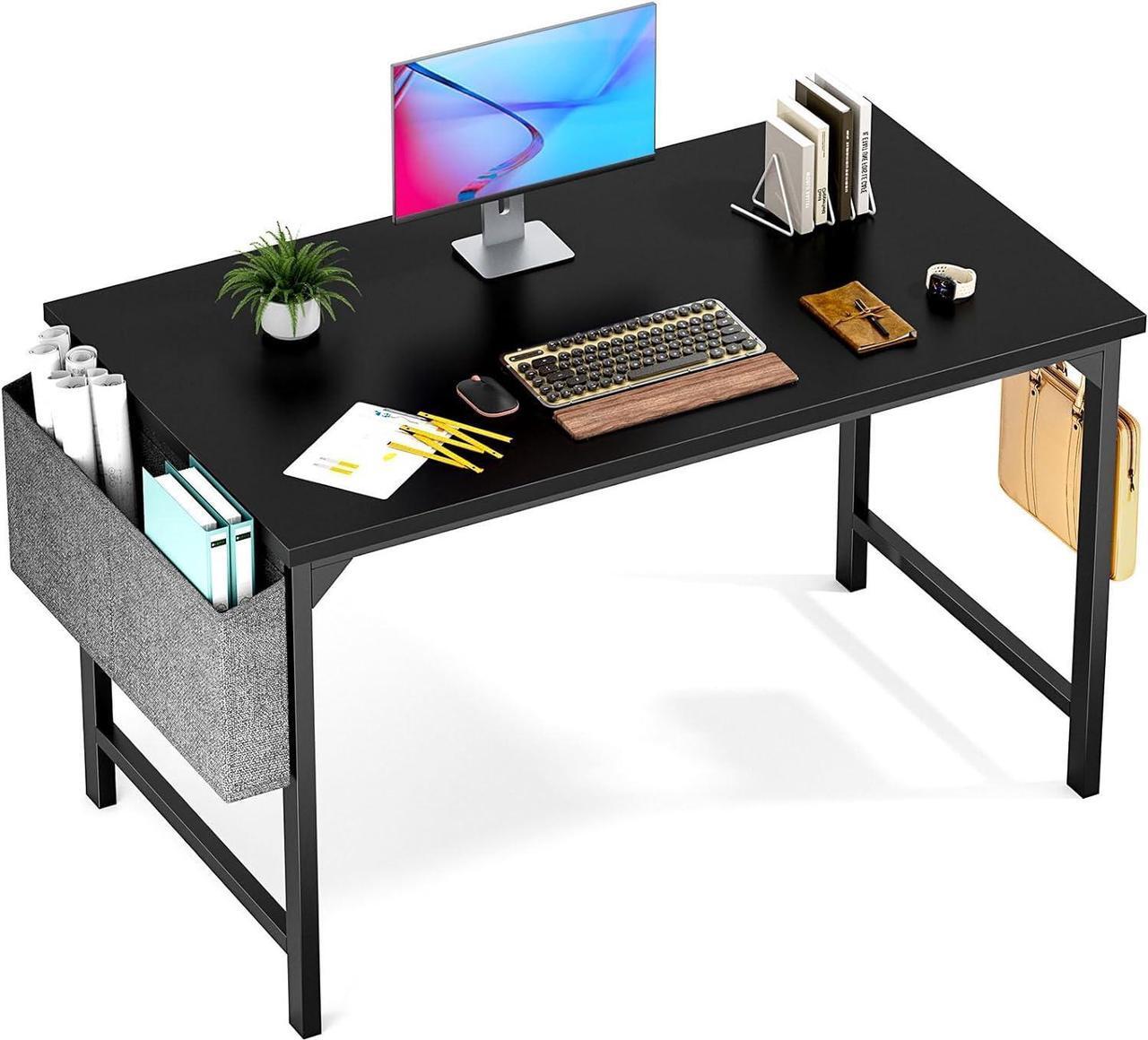 Main image of OLIXIS Computer Small Desk 48 Inch Home Office Writing Study Work Storage Bag Headphone Hooks Simple Modern Wood Kids Student Table
