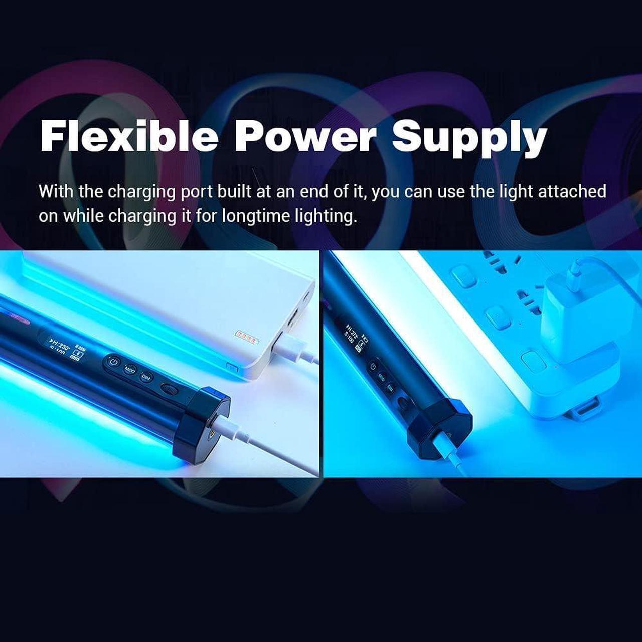 Alt view image 6 of 7 - Godox TL30 RGB Tube Light LED Light 8W 2700K-6500K Built-in Lithium Battery Smartphone APP Control (Single Lamp) (Godox TL30)