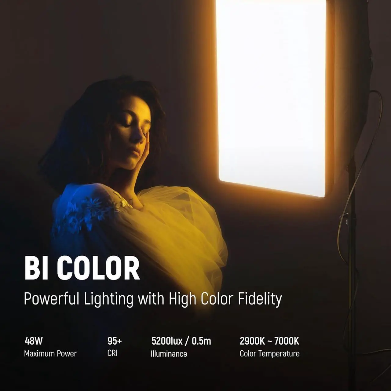Alt view image 2 of 7 - NEEWER LED Softbox Lighting Kit with 2.4G Remote, 2 Pack 48W Bi Color Continuous Photography Light 2900K-7000K, Color Filters/Stands/NP-F Battery Holder for Outdoor Video Recording, NW48 II
