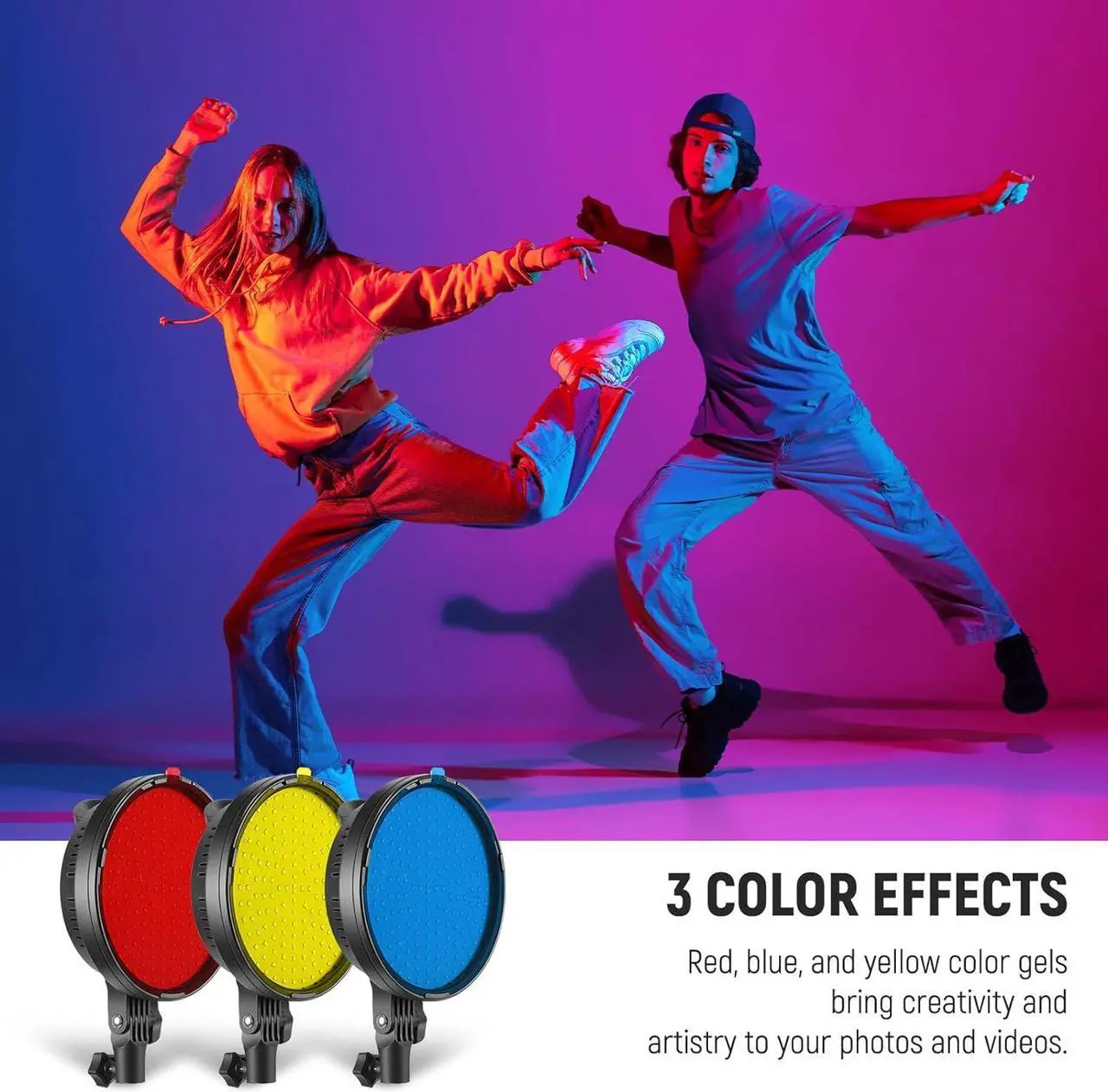 Alt view image 5 of 7 - NEEWER LED Softbox Lighting Kit with 2.4G Remote, 2 Pack 48W Bi Color Continuous Photography Light 2900K-7000K, Color Filters/Stands/NP-F Battery Holder for Outdoor Video Recording, NW48 II