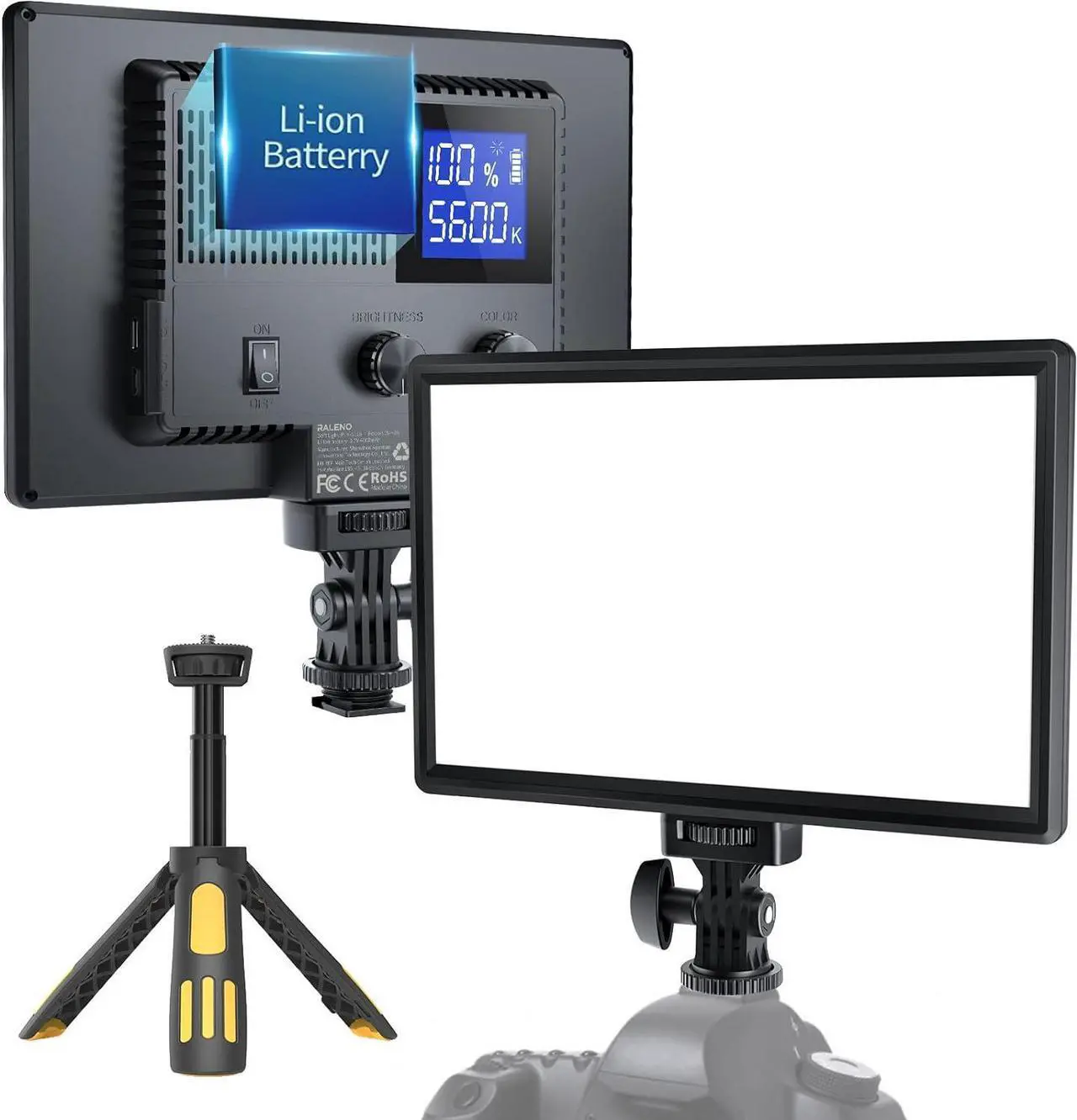 Main image of LED Video Light, Camera Light for Pictures Video Recording with 4000mAh Battery Support Type-C USB Power Supply, CRI>95 3200K-5600K Photo Lights for Outdoor Photography Live Streaming Zoom Call