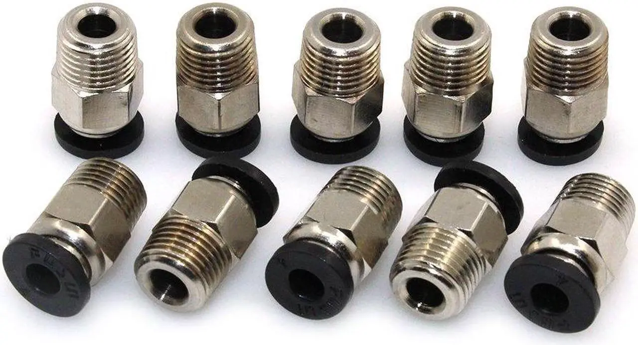 Main image of BIQU PC4-M10 Pneumatic Connector Fittings Bowden Tube Coupler Male Straight PTFE Tube Push for E3D-V6 Bowden Extruder Compatible with Ender-3 Ender-3 V2 3D Printers (Pack of 10pcs)