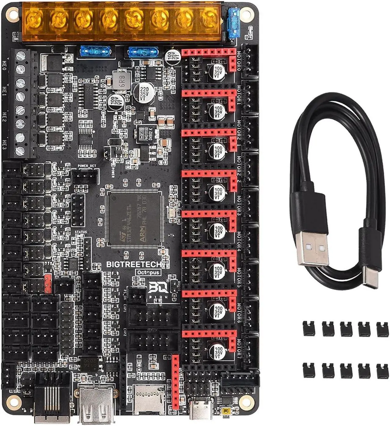 Main image of BIGTREETECH Direct Octopus V1.1 Control Board 32Bit Silent Motherboard Support 8 Axis TMC2209 Stepper Motor Driver Compatible btt pi v1.2 to Running Klipper/Marlin for Voron 2.4 CoreXY 3D Printer