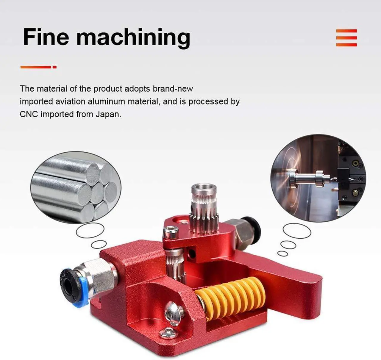Alt view image 3 of 7 - Bigtreetech Upgrade Dual Gear Extruder, Double Gear MK8 Extruder 3D Printer Dual Driver Stock Feeder All Metal 1.75mm Filament Extruder Kit for CR-10S Pro/CR-10/ Ender 3 V2/Ender 3/Ender 3 Pro Series