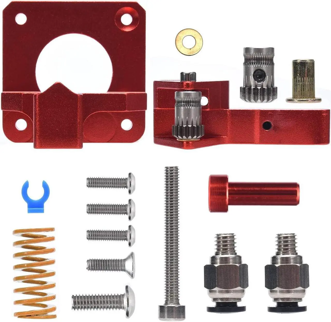 Alt view image 7 of 7 - Bigtreetech Upgrade Dual Gear Extruder, Double Gear MK8 Extruder 3D Printer Dual Driver Stock Feeder All Metal 1.75mm Filament Extruder Kit for CR-10S Pro/CR-10/ Ender 3 V2/Ender 3/Ender 3 Pro Series