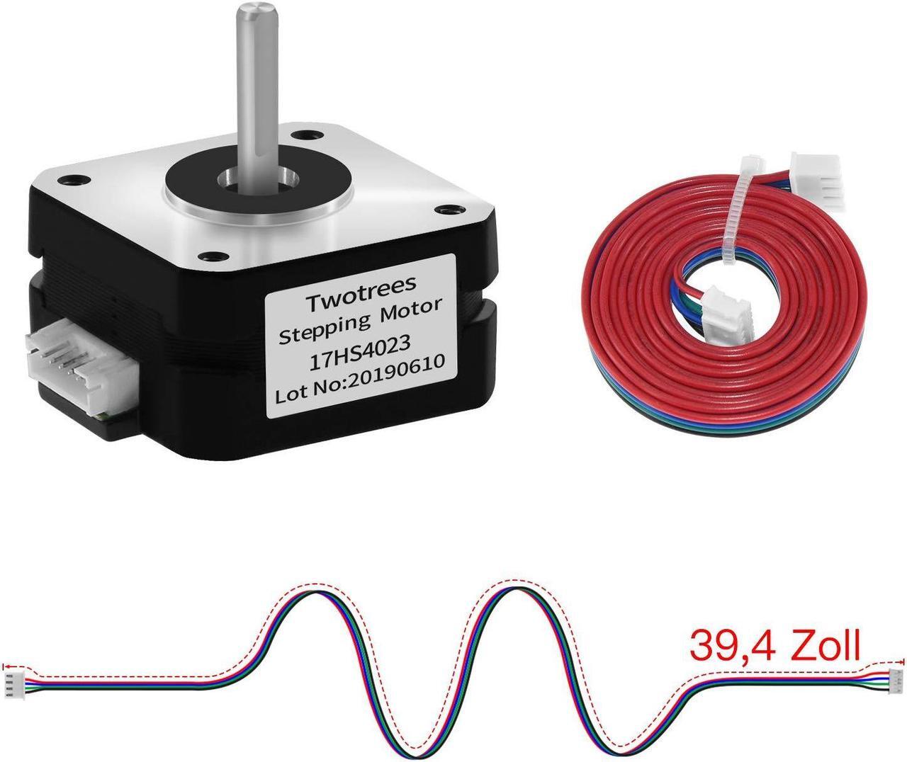 Alt view image 4 of 6 - Twotrees Nema17 Stepper Motor 17HS 4023 Stepper motor Bipolar 42 Motor 4-Lead Wire with 1m Cable 23mm 42BYGH 1.5A Motor for CNC XYZ 3D Printer