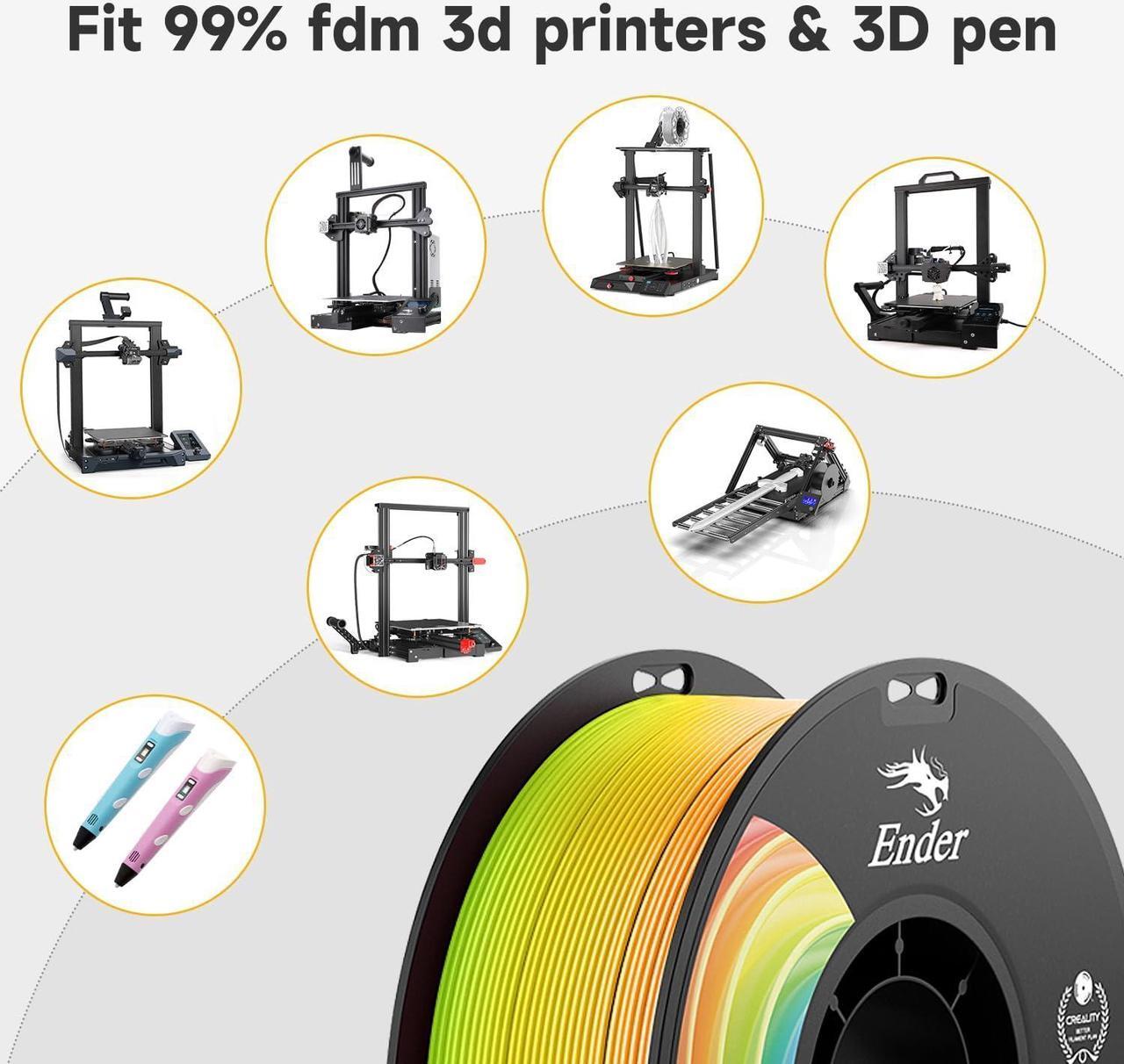 Alt view image 5 of 7 - Official Creality PLA Filament Pro Rainbow, 1.75mm 3D Printer Filament, Ender PLA + (Plus) Printing Filament, 1kg Spool (2.2lbs), Dimensional Accuracy ±0.02mm. Fit Most 3D Printers