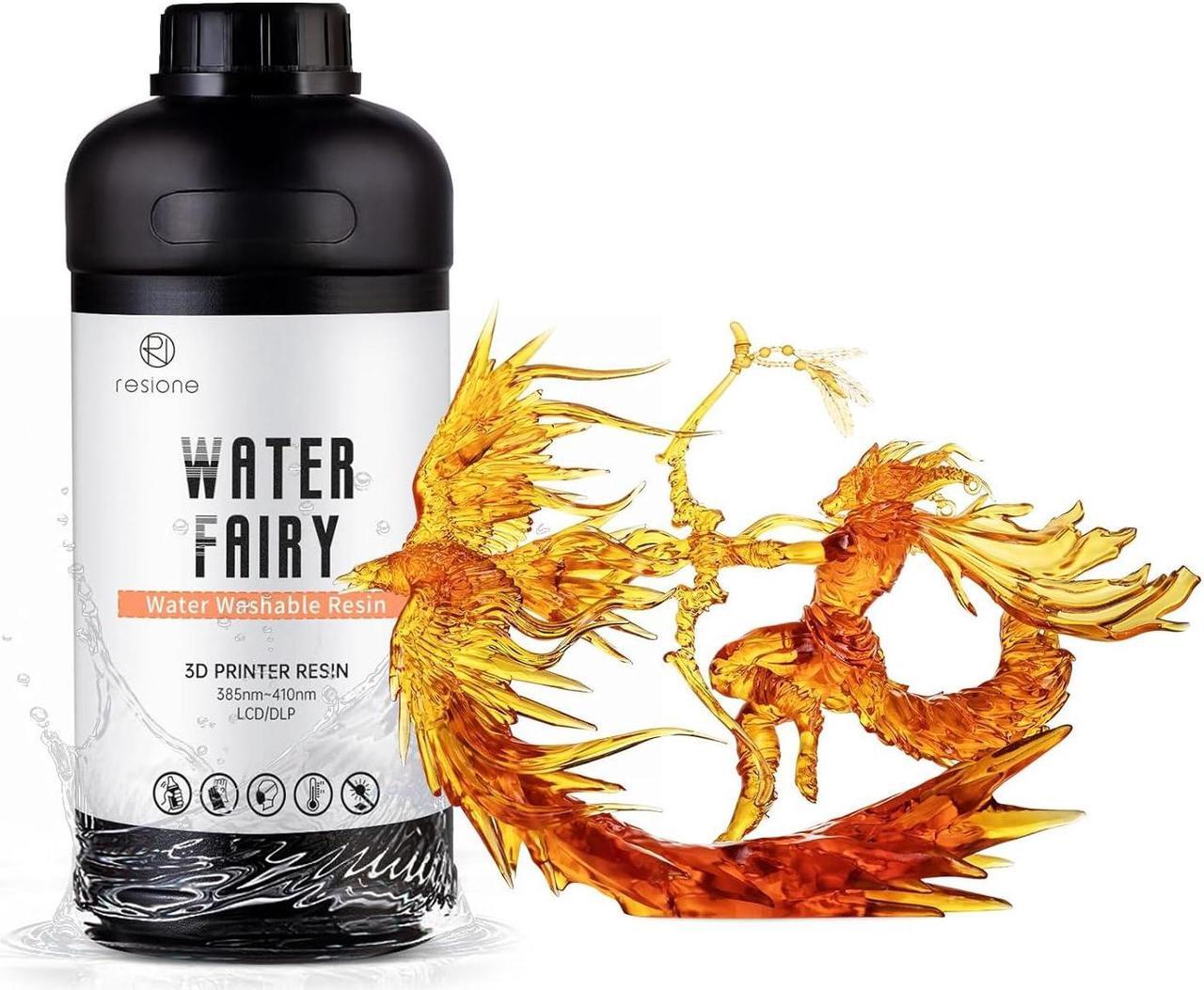 Main image of RESIONE 3D Printer Resin, Water Fairy Water-Washable Resin with High-Speed Printing Excellent Fluidity and Almost Odorless Printing Resin