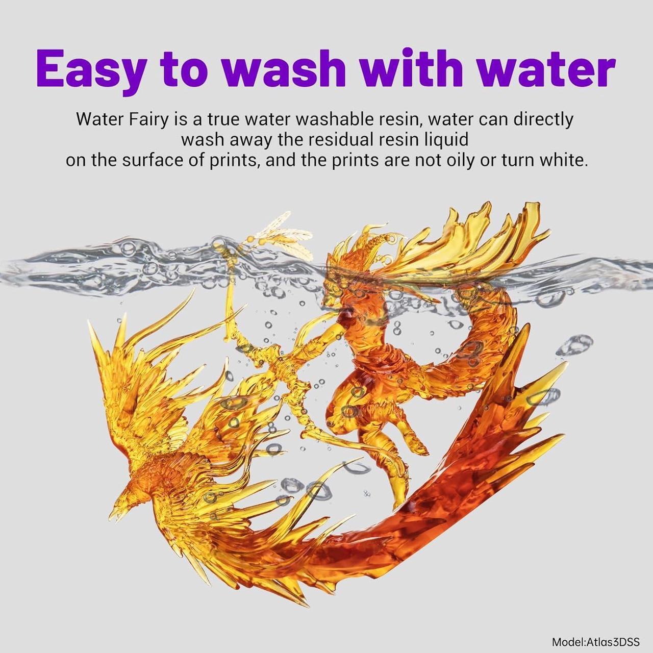 Alt view image 7 of 7 - RESIONE 3D Printer Resin, Water Fairy Water-Washable Resin with High-Speed Printing Excellent Fluidity and Almost Odorless Printing Resin