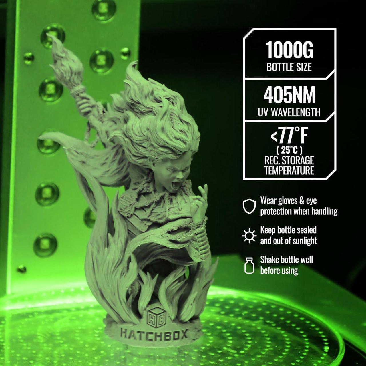 Alt view image 4 of 7 - HATCHBOX 3D Printer Resin Pro, High Precision Low Odor UV Curing 405nm Photopolymer 3D Printing Resin Liquid for LCD DLP Printing, 1000g Purple