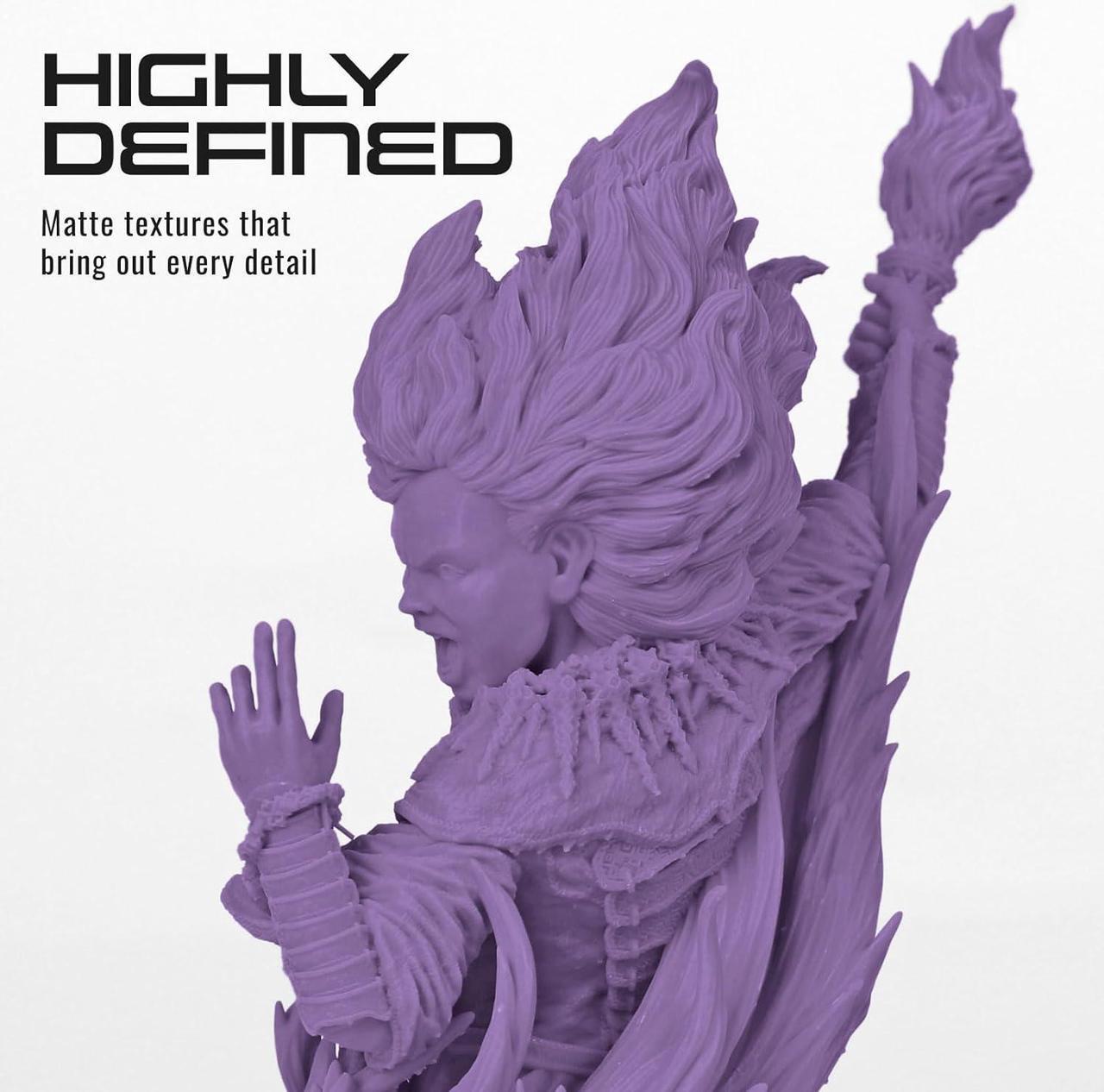 Alt view image 5 of 7 - HATCHBOX 3D Printer Resin Pro, High Precision Low Odor UV Curing 405nm Photopolymer 3D Printing Resin Liquid for LCD DLP Printing, 1000g Purple
