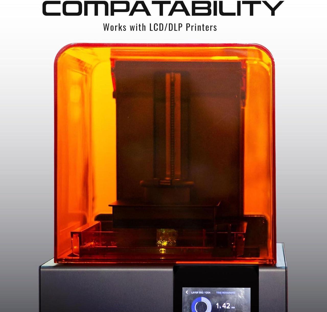 Alt view image 7 of 7 - HATCHBOX 3D Printer Resin Pro, High Precision Low Odor UV Curing 405nm Photopolymer 3D Printing Resin Liquid for LCD DLP Printing, 1000g Purple