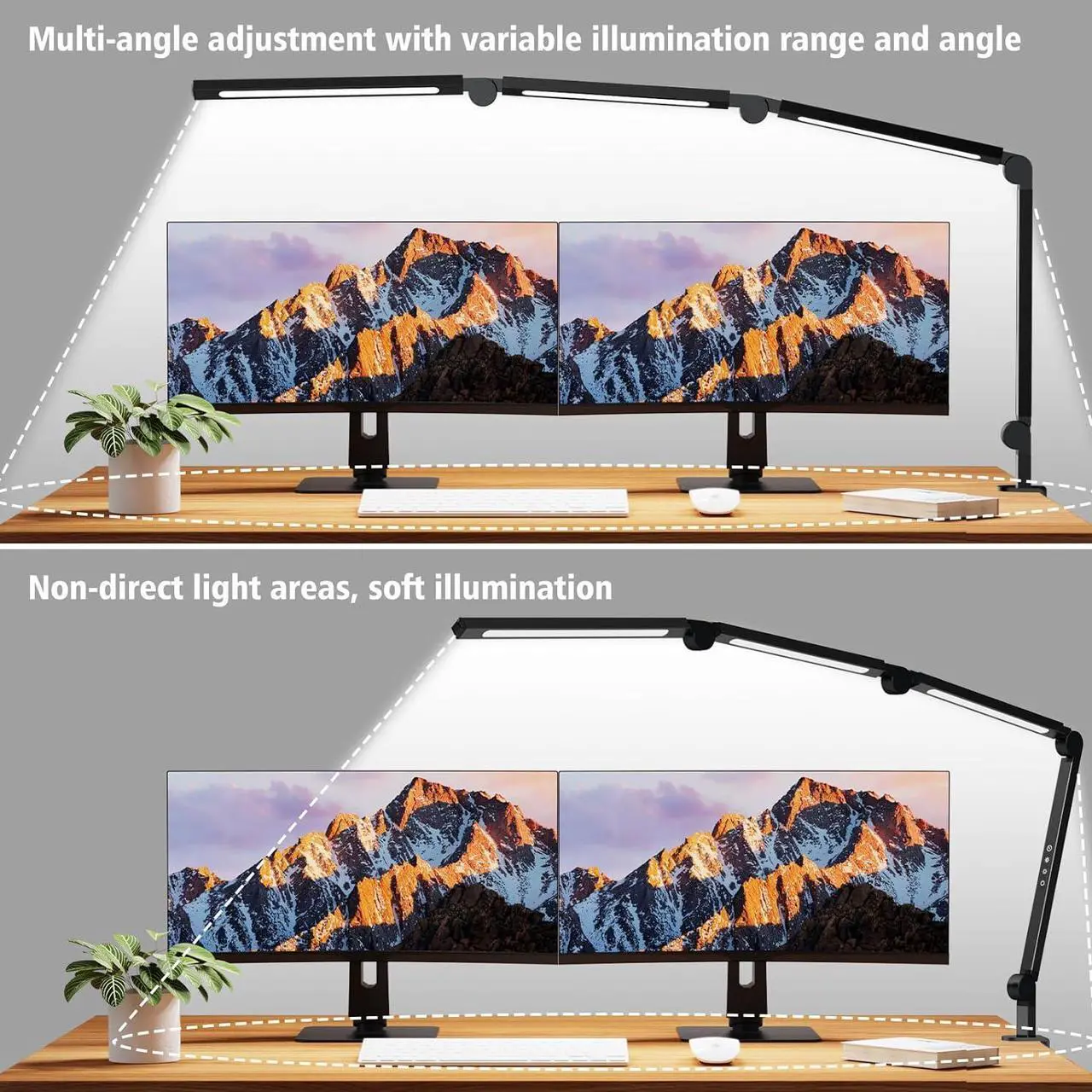 Alt view image 7 of 7 - LED Desk Lamp with Clip,Flexible 4 Section 3 Light Source Office Desk Lamp,4 Color Temperatures and 5 Brightness Level Desk Light,Night Eye Protection Task Table Lamp for Home Office Studio Study Nail