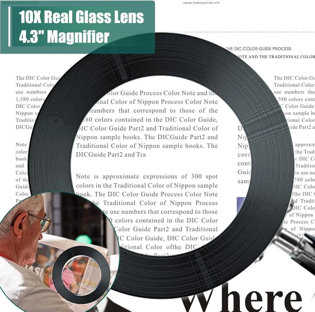 Alt view image 2 of 7 - Magnifying Glass with Light and Stand, 10X Magnifying Lamp, 2-in-1 LED Lighted Desk Magnifier with Light, Craft Light Lamp with 3 Color Modes for Close Work Reading Repair Crafts