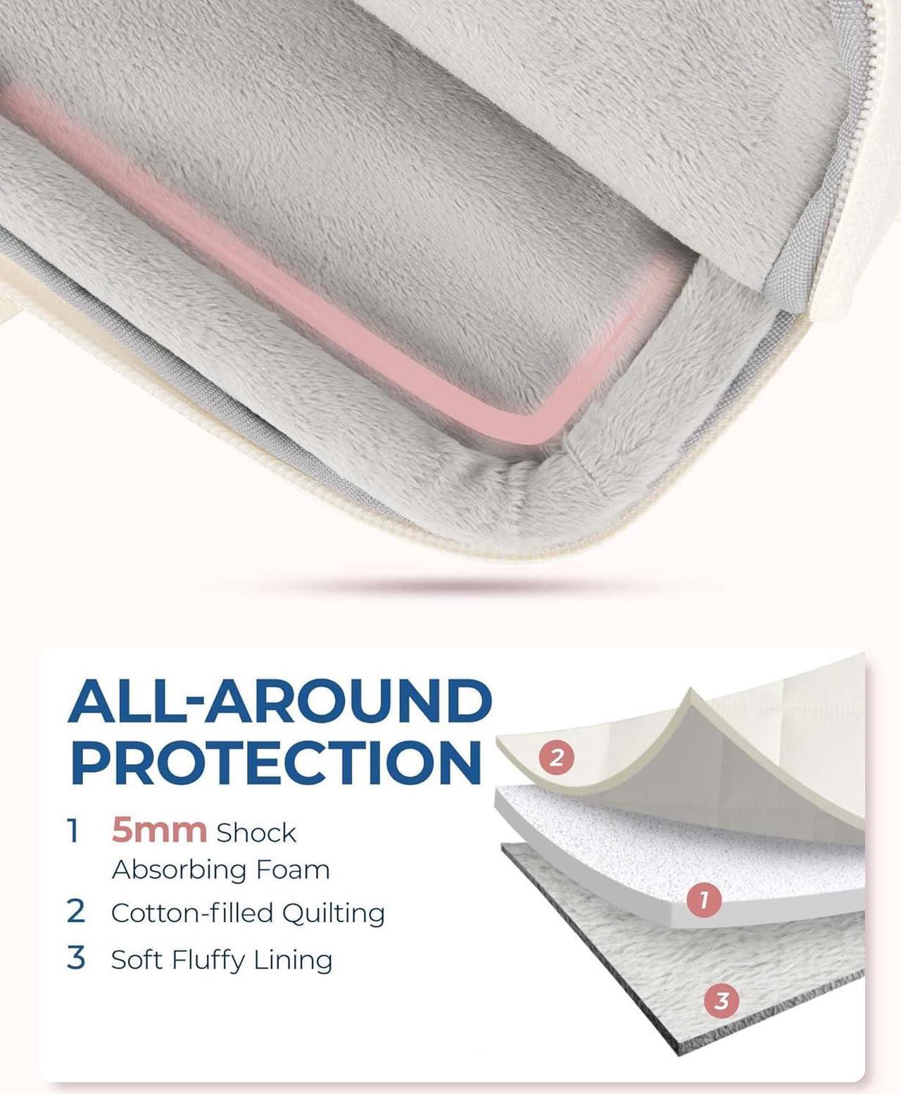Alt view image 3 of 7 - BAGSMART 15-16 inch Laptop Case Sleeve with Strap, Fluffy Padded Laptop Bag with Handle, Anti-theft Macbook Case Sleeve Fitted with Macbook Air/Pro 15.6 inch, Laptop Cover Fitted with Dell, HP, Lenovo