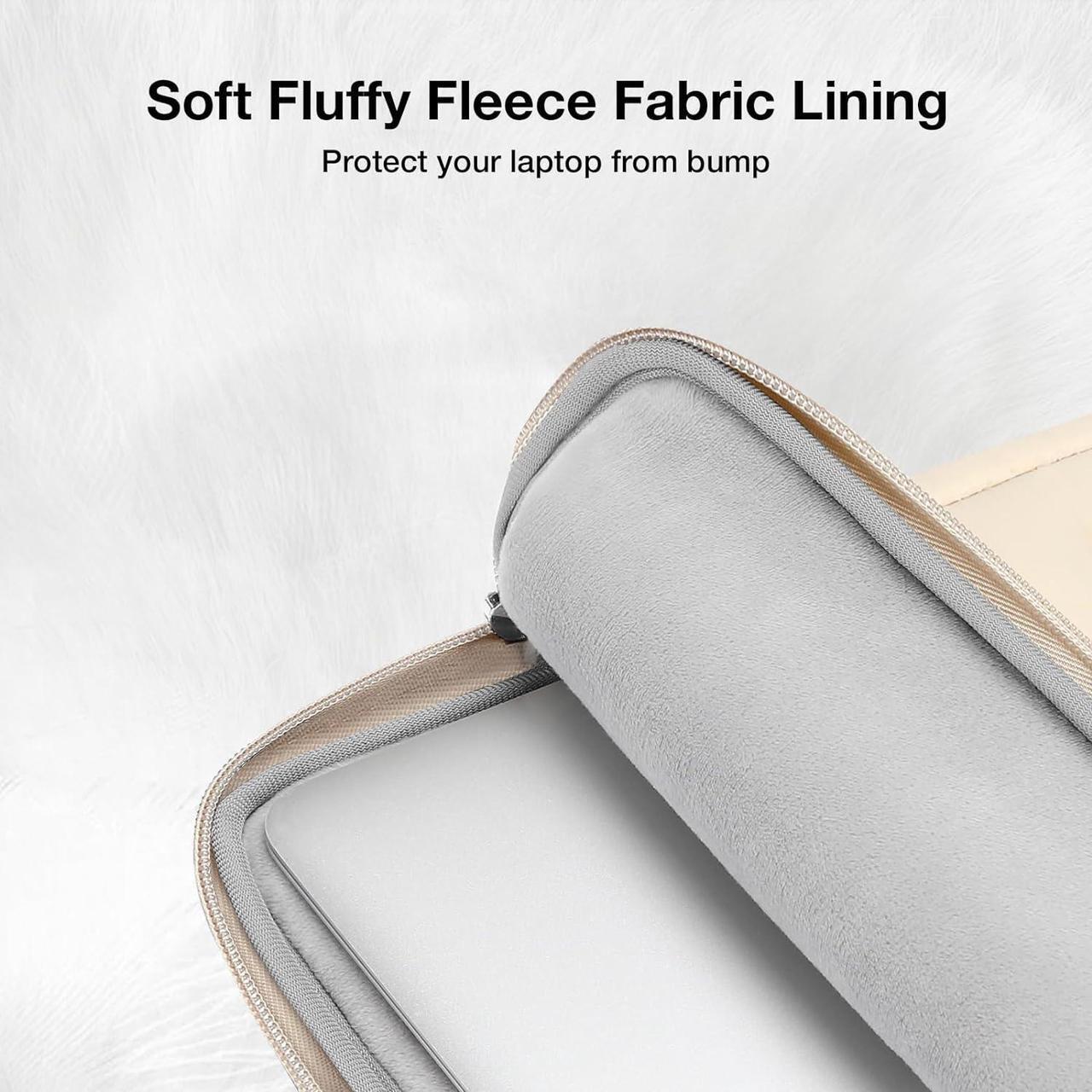 Alt view image 3 of 7 - MOSISO Puffy Laptop Sleeve 13-14 inch, Compatible with MacBook Air/Pro 13.3, HP, Dell, Lenovo, Asus Notebook, Rectangle Quilted Puffer Laptop Carrying Case, Laptop Sleeve Case for Women, Sand