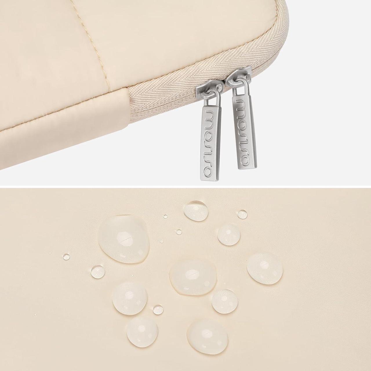 Alt view image 4 of 7 - MOSISO Puffy Laptop Sleeve 13-14 inch, Compatible with MacBook Air/Pro 13.3, HP, Dell, Lenovo, Asus Notebook, Rectangle Quilted Puffer Laptop Carrying Case, Laptop Sleeve Case for Women, Sand